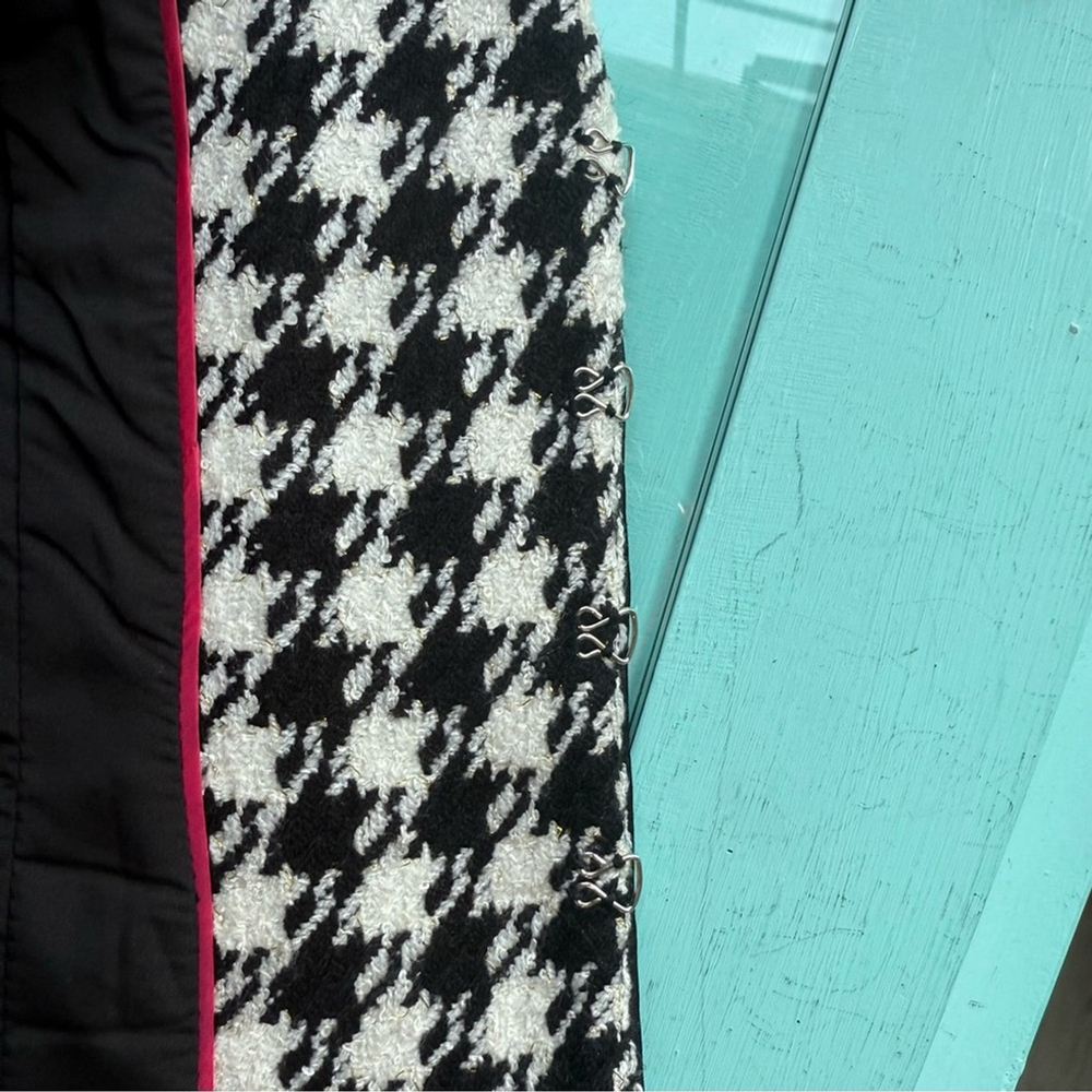 Le Chateau Black White and Gold Houndstooth Blazer Women’s XXS - Picture 11 of 15